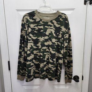 NWT True Religion Men's Long Sleeve Lamar Logo T-Shirt Camouflage Size S